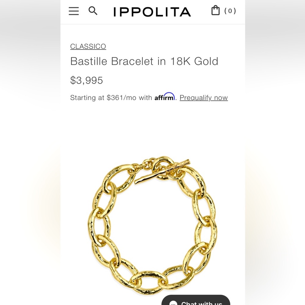 18k yellow gold designer electroformed link bracelet from ippolita the bastile